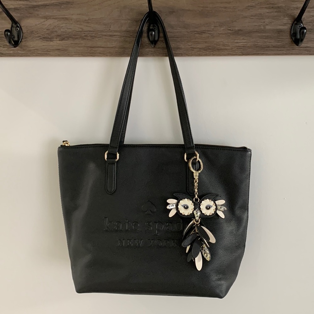 Kate Spade Pebble Leather Tote Bag with charm